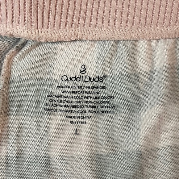 Cuddl Duds plaid pyjama pants sz L (pink/grey) - Picture 6 of 8